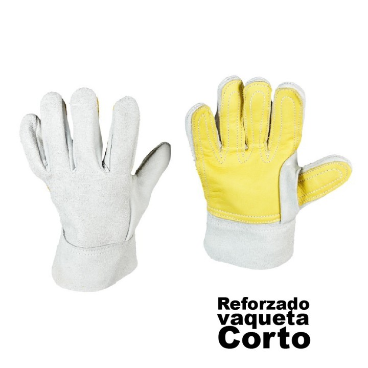 Guantes de Carnaza Corto Reforzado Vaqueta 5 Dedos