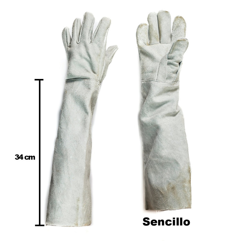 Guantes de Carnaza Largo Extragrande 34 Cm Sencillo