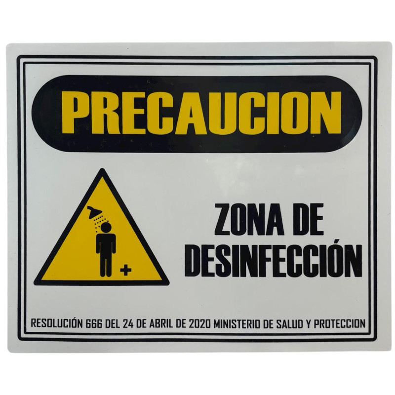 Señal Zona Desinfección 20X25