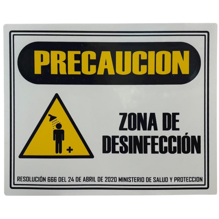 Señal Zona Desinfección 30X15