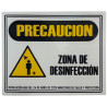 Señal Zona Desinfección 20X25