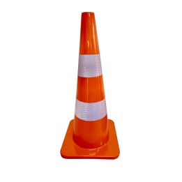 Cono 70 Cms Pvc Base Naranja 2 Reflectivos