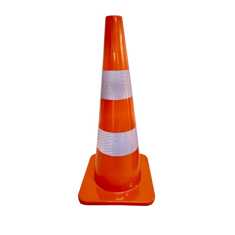 Cono 70 Cms Pvc Base Naranja 2 Reflectivos