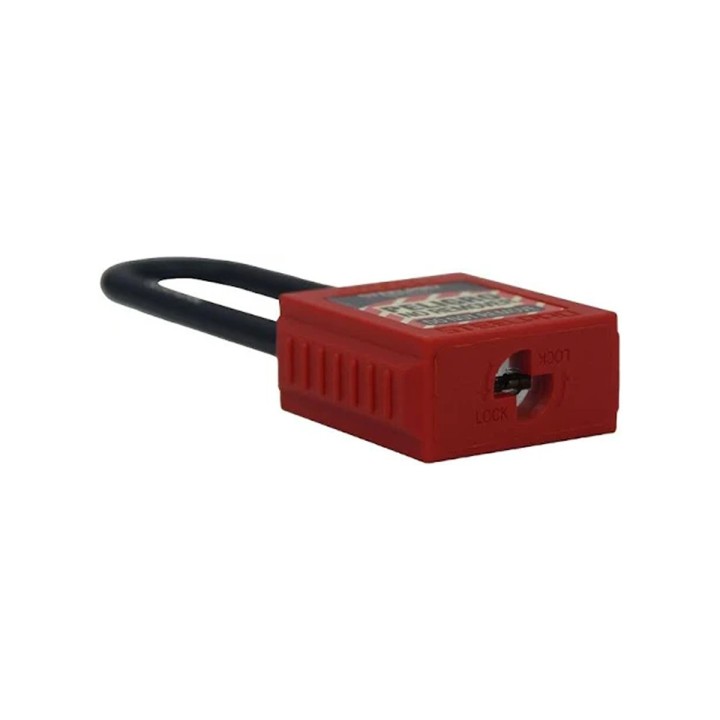 Candado Bloqueo Grillete Largo Nylon Rojo Steelpro