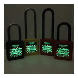 Candado Bloqueo Grillete Largo Nylon Rojo Steelpro