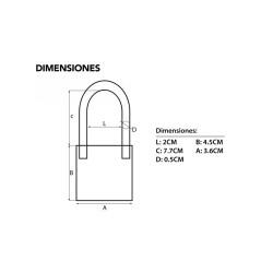 Candado Bloqueo Grillete Largo Acero Amarillo Steelpro