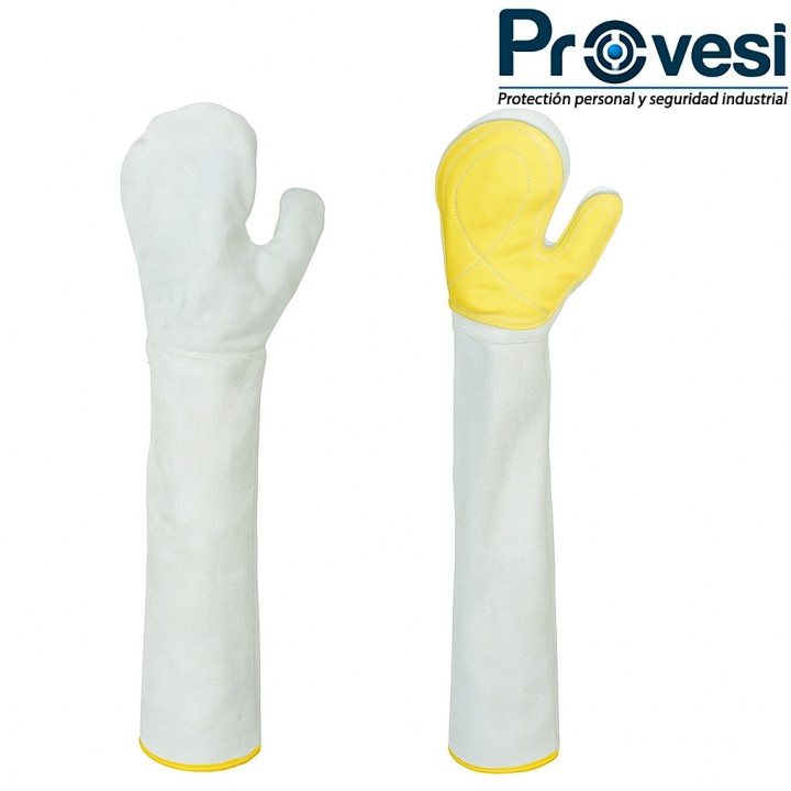 Guantes De Carnaza Panadero Reforzado Vaqueta Largo 60 Cm