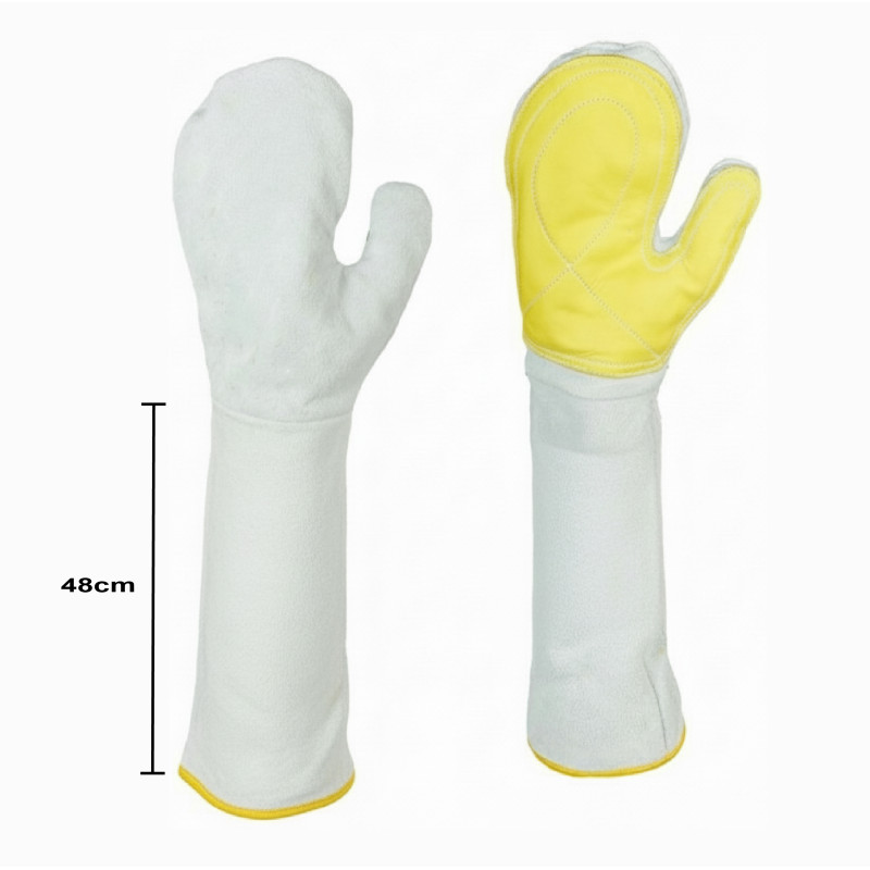 Guante Carnaza Panadero reforzado vaqueta 5 Dedos GS largo 48 cm