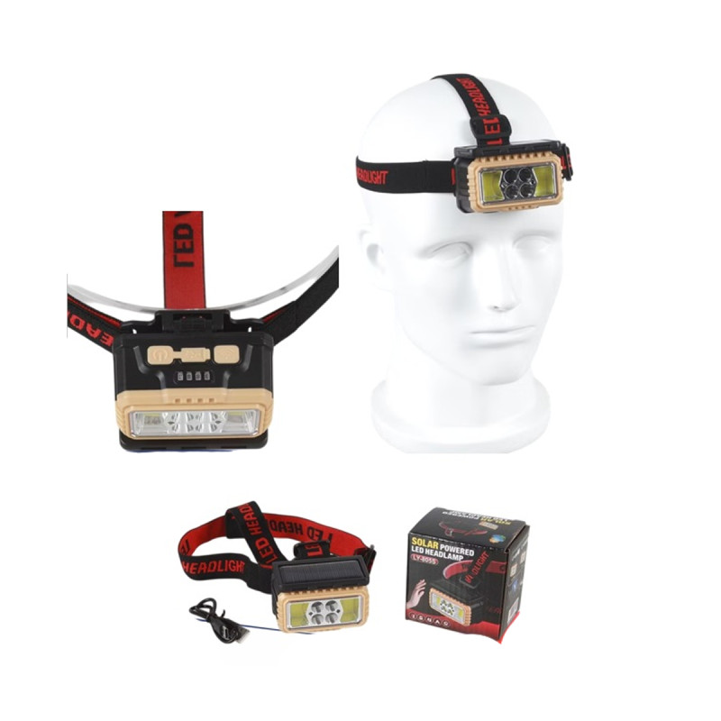 Linterna Minero Led Solar y USB Recargable