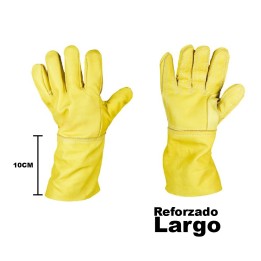 Guantes de Vaqueta Reforzado Vaqueta 5 dedos Largo 10 cm