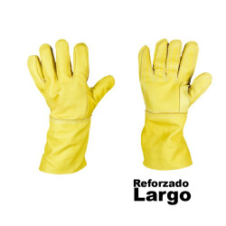Guantes de Vaqueta Reforzado Vaqueta 5 dedos Largo 10 cm