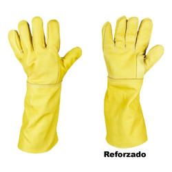 Guantes de Vaqueta Reforzado Vaqueta 5 Dedos Largo 14 Cm