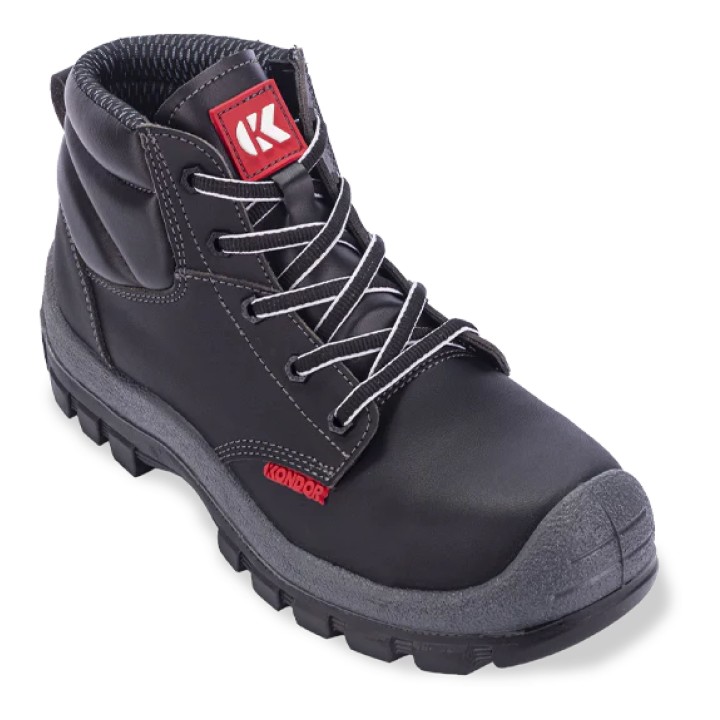 Bota Seguridad Kondor Jumbo Negro Indiana Con Puntera