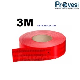 Cinta Reflectiva  Vehiculos- Roja-Blanca 50 Metros