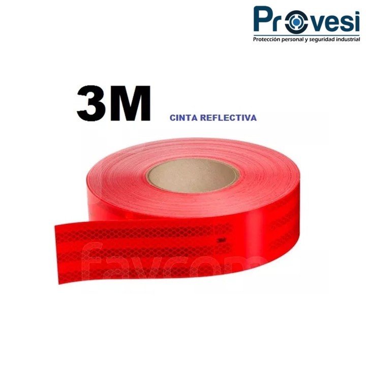 Cinta Reflectiva  Vehiculos- Roja-Blanca 50 Metros