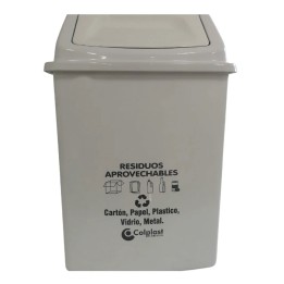 Papelera Vaiven 22 Lts Blanco ColPlast