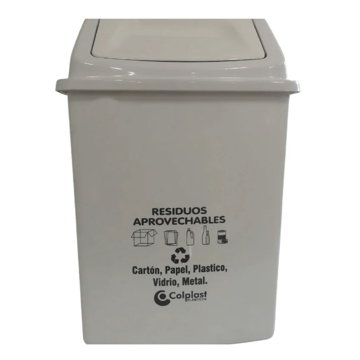 Papelera Vaiven 22 Lts Blanco ColPlast