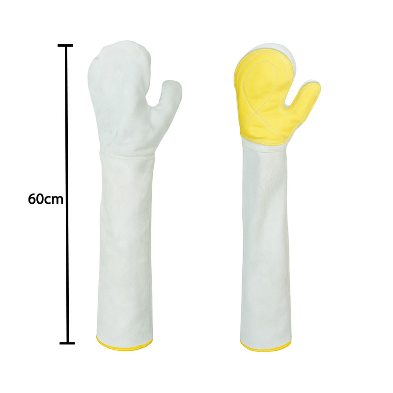 Guantes De Carnaza Panadero Reforzado Vaqueta Largo 60 Cm