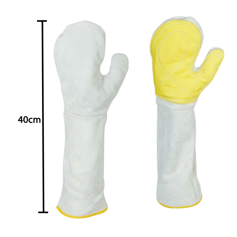 Guante Carnaza Panadero reforzado vaqueta 5 Dedos GS largo 40 cm