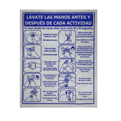 Señal Lavate las manos...