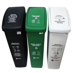 Punto Ecologico 55 Lts Verde-Negro-Banco CLP