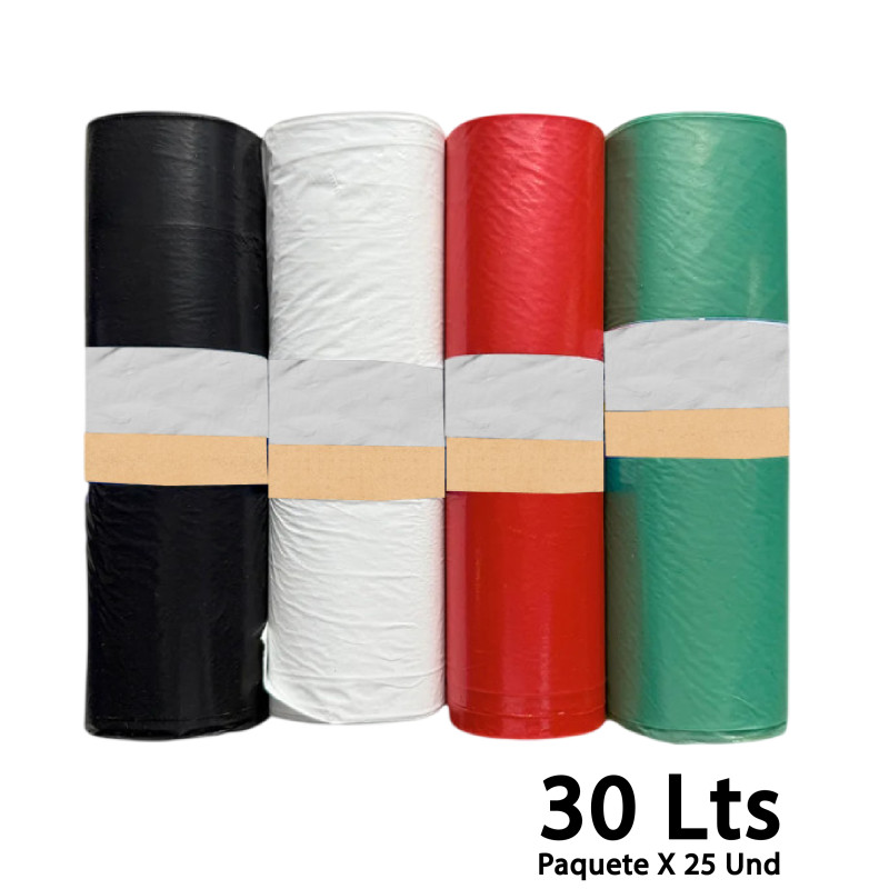 Bolsa Plastica Aseo Biodegradable Punto Ecologico 30 Lts X 25 Und