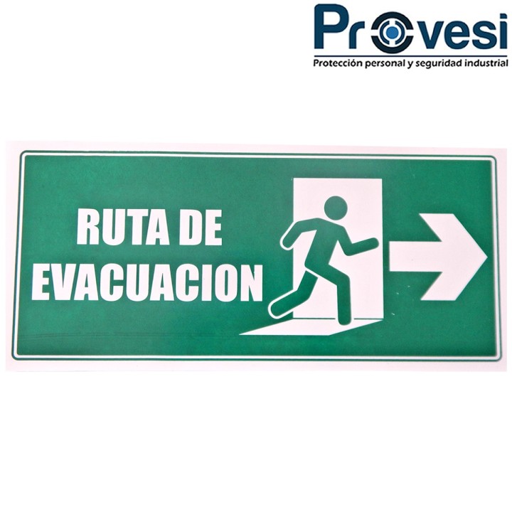 Señal Ruta Evacuacion Puerta Derecha 30x15