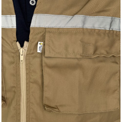 Chaleco Dril Reflectivo/Cierre Cremallera Con Bolsillos Hombre