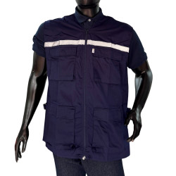 Chaleco Dril Reflectivo/Cierre Cremallera Con Bolsillos Hombre