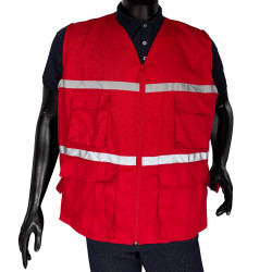 Chaleco Dril Reflectivo/Cierre Cremallera Con Bolsillos Hombre