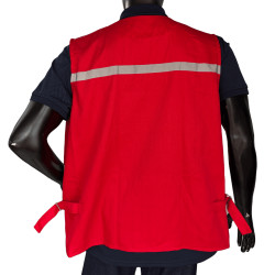 Chaleco Dril Reflectivo/Cierre Cremallera Con Bolsillos Hombre