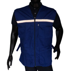 Chaleco Dril Reflectivo/Cierre Cremallera Con Bolsillos Hombre