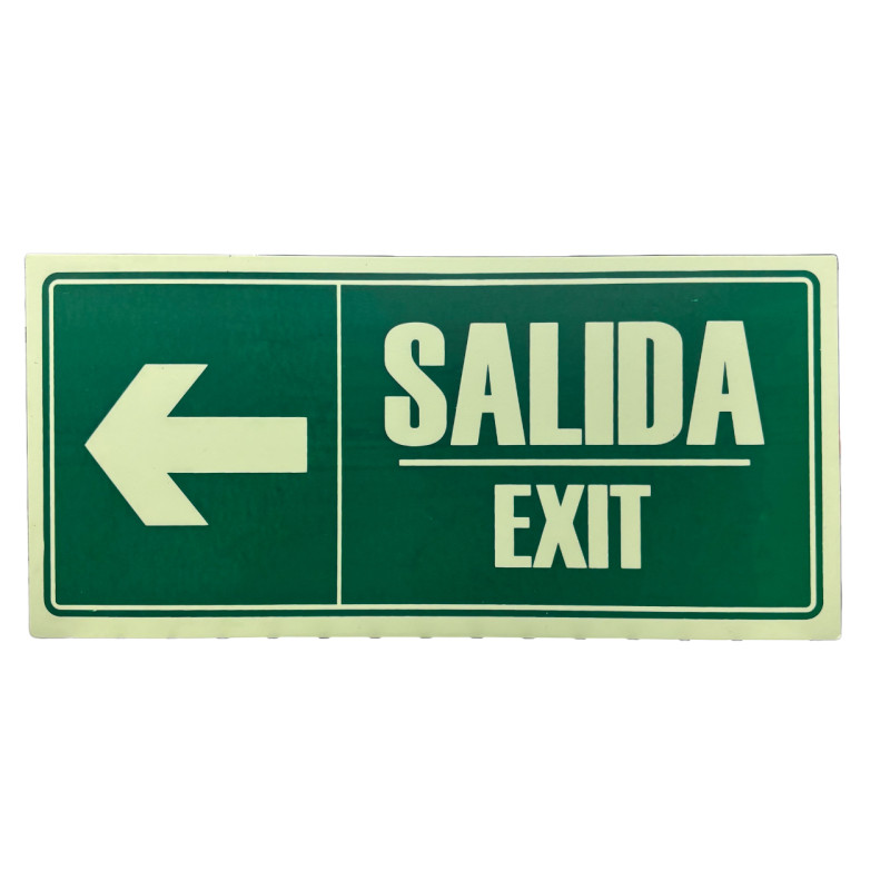 Señal Fotoluminiscente Salida Flecha Izquierda 30x15