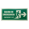 Señal Fotoluminiscente Salida Emergencia Puerta Derecha 30x15