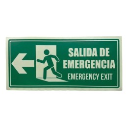 Señal Fotoluminiscente Salida Emergencia Puerta Izquierda 30x15