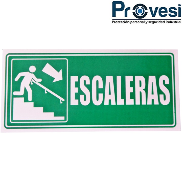 Señal Escaleras Bajando Derecha 30X15