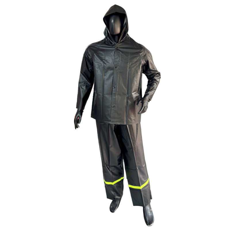 Impermeable Conjunto Chaqueta Capucha Pantalon Cal 16 Reflectivo