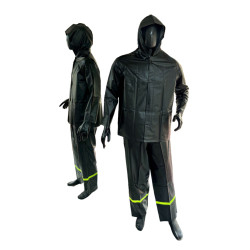 Impermeable Conjunto Chaqueta Capucha Pantalon Cal 16 Reflectivo