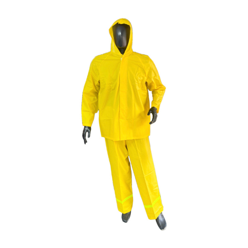 Impermeable Conjunto Chaqueta Capucha Pantalon Cal 16 Reflectivo