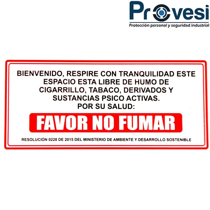 Señal Favor Fumar 30X15