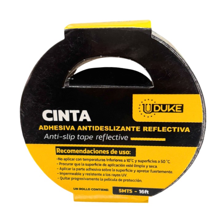 Cinta Antideslizante Negra Fotoluminicente 5 Mtrs x 5 cm Uduke