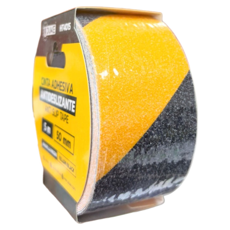 Cinta Antideslizante Negro/Amarillo 5 Mtrs x 5 cm Uduke