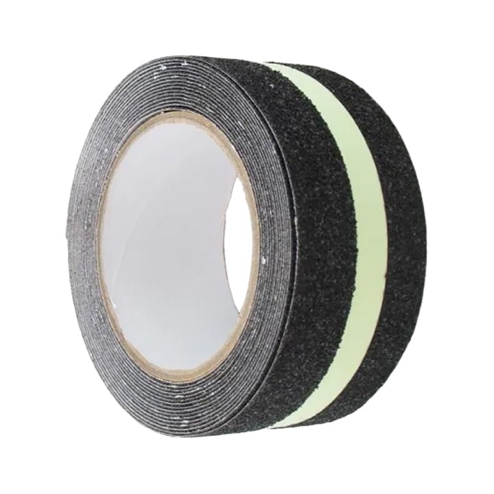 Cinta Antideslizante Negra  Fotoluminicente 20 Mtrs x 5 cm Uduke