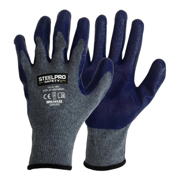 Guante Latex Multiflex Eco Gris Steelpro