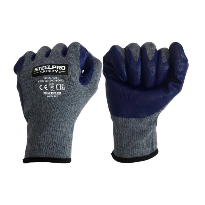Guante Latex Multiflex Eco Gris Steelpro