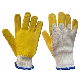Guante Hilo Latex Amarillo Encauchetado