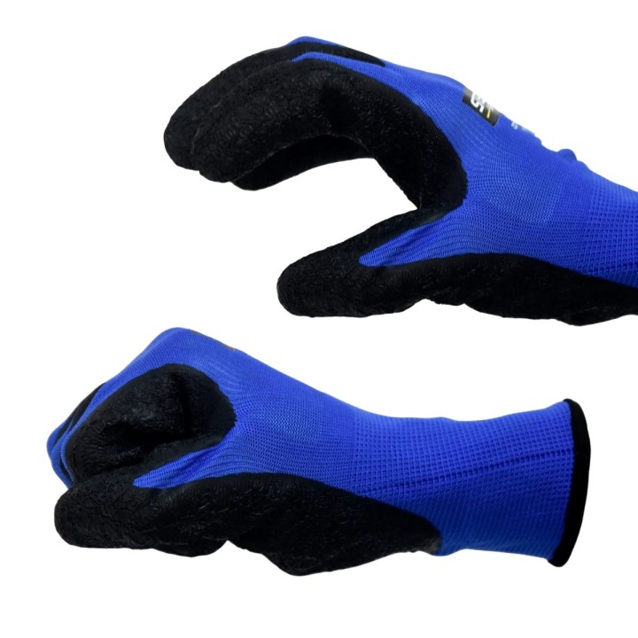 Guante Latex Multiflex Polyester Azul Steelpro