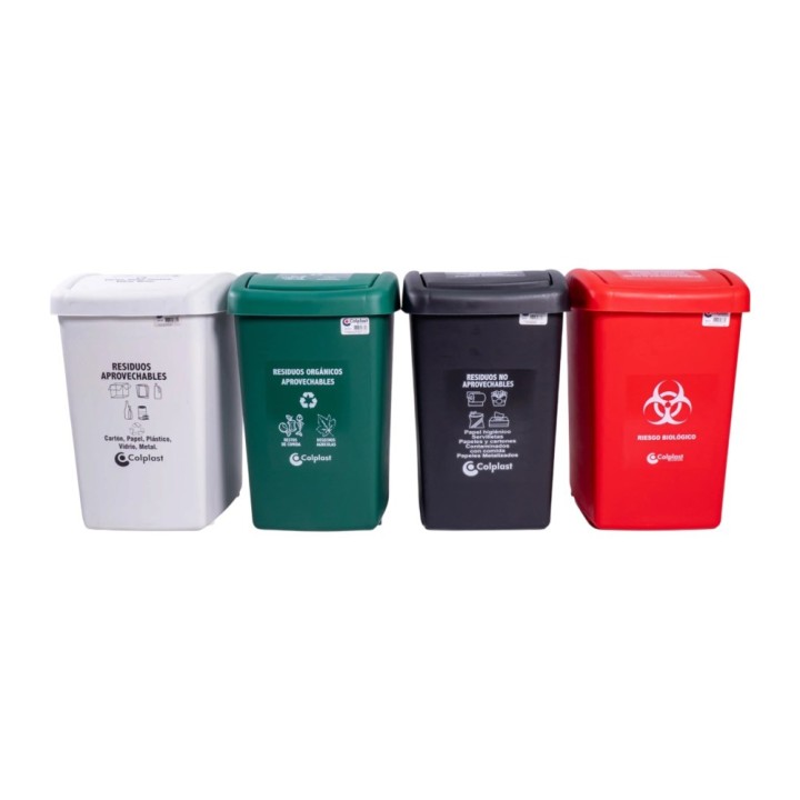 Papelera Vaiven 36 Lts Rojo ColPlast