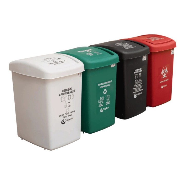 Papelera Vaiven 36 Lts Rojo ColPlast