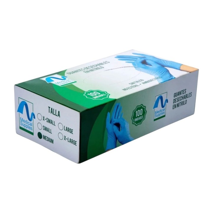 Guante Examen Nitrilo Medical Supplies Caja x100 Unid